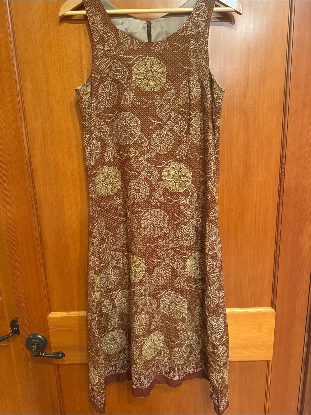 Vintage Batik Indonesian Sleeveless Midi Dress